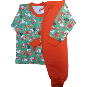 0336 Pijama Girafa com Calça Laranja 3